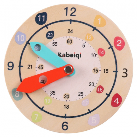 Jucarii sub 50 lei - Ceas Montessori din lemn – învață timpul 3 ani+