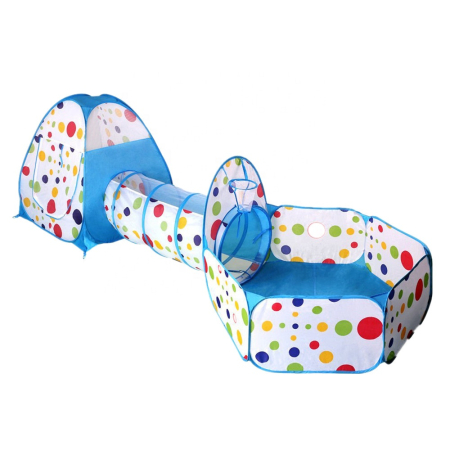 Corturi & Spatii de Joaca - Centru de joacă 3-în-1 – cort, tarcuri și tunel – albastru
