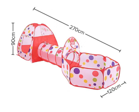 Centru de joacă 3-în-1 – cort, tarcuri și tunel – roz [2]