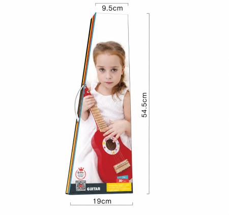 Chitară clasică din lemn pentru copii, 53 cm, 6 corzi - Roșu [4]