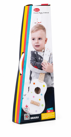 Chitară clasică din lemn pentru copii, 53 cm, 6 corzi - Alb [3]