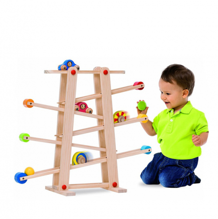 Circuit Montessori cu bile și mașinuțe din lemn –3 ani+ [1]