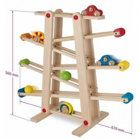 Circuit Montessori cu bile și mașinuțe din lemn –3 ani+ [3]