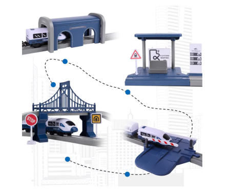 Circuit tren electric Rapid City/Police cu 106 piese – jucarie educativa pentru copii [1]