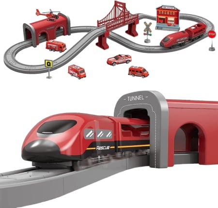 Trenulețe - Circuit tren electric Pompieri – Trenulet magnetic 3+
