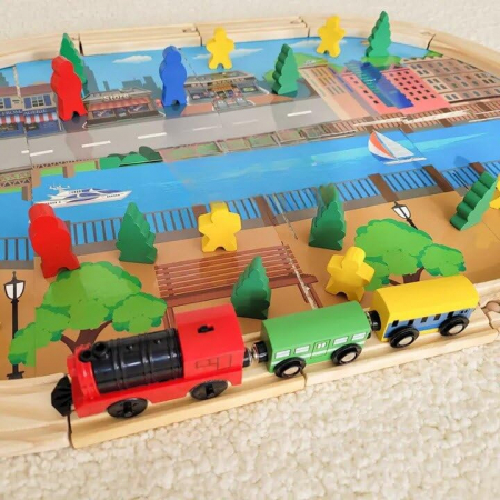 Circuit tren magnetic din lemn – joc constructiv pentru copii 3 ani+ [2]