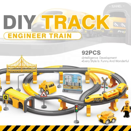 Circuit trenulet electric cu accesorii - constructii – 92 piese DIY 3+ [3]