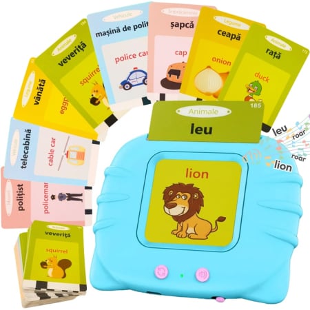 Toate jucariile - Cititor audio de carduri bilingv – Română & Engleză (224 carduri / 448 cuvinte)