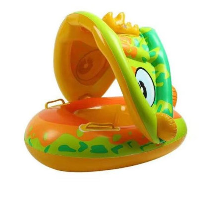 Joaca de Vara & Apa - Colac bebe gonflabil cu parasolar detașabil – model Crocodil