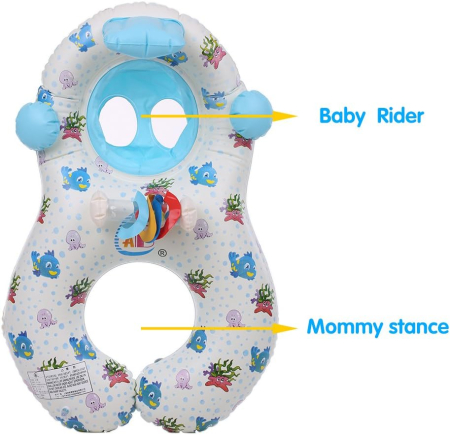 Colac gonflabil „Mamă și Copil” cu parasolar detașabil și suport pentru copil [2]