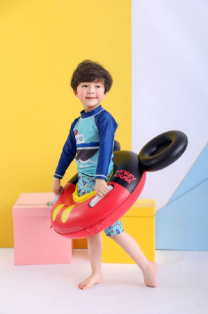 Colac gonflabil pentru copii cu chiloțel Mickey Mouse – model roșu interactiv [2]
