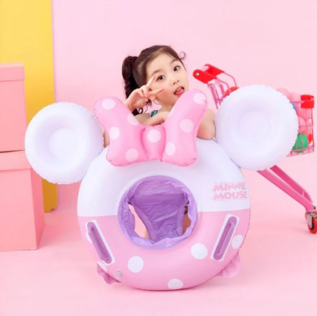 Colac gonflabil pentru copii cu chiloțel Minnie Mouse – model roz interactiv [1]
