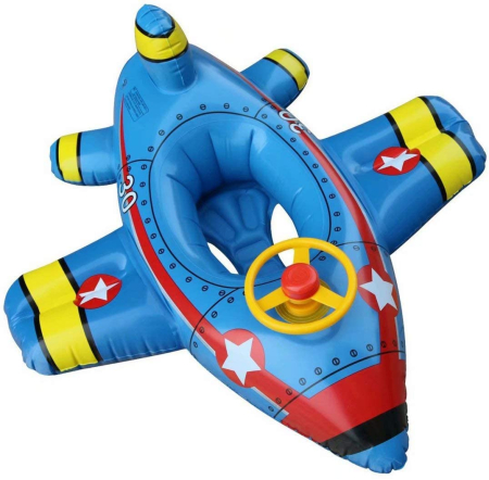 Colaci & Saltele Gonflabile - Colac gonflabil pentru copii cu volan și spătar – model avion