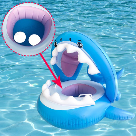 Colac gonflabil pentru copii – model rechin albastru [2]