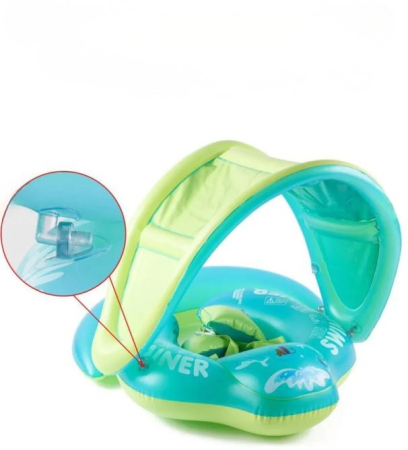 Colac gonflabil tip bărcuță pentru copii cu parasolar și suport [2]