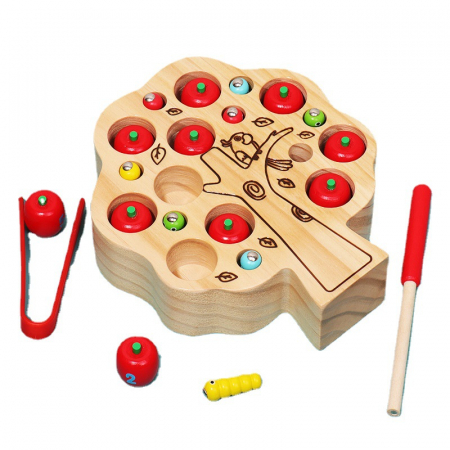 Copacul cu mere din lemn – Joc matematică și motricitate | ZukiToys.ro