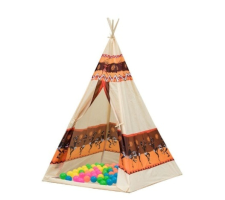 Cort Indian pentru Copii – Teepee cu 60 Bile Colorate [1]
