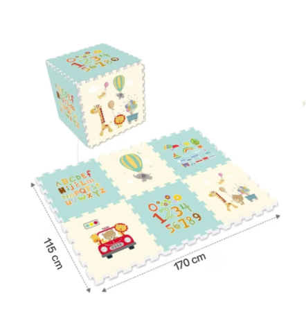 Toate jucariile - Covor puzzle gros cu izolație termică pentru copii – 170×115x1.5 cm