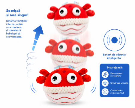 Crab săltăreț interactiv din pluș pentru bebeluși cu vibrații - 0+ luni [1]