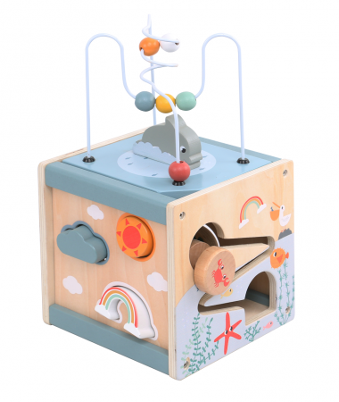 Jucarii educative - Cub educativ lemn 6 in 1 – activitati Montessori 1 an+