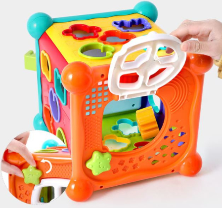 Cub educativ interactiv 8 în 1 pentru copii cu telecomandă, lumini, sunete și activități multiple [1]