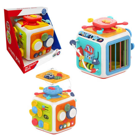 1–2 ani - Cub interactiv, multicolor, cu butoane, sunete si lumini