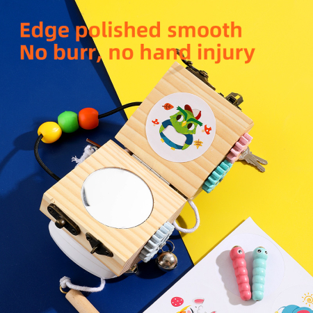 Cub Montessori 14 în 1 Busy Cube din Lemn, 3 ani+ | ZukiToys [2]