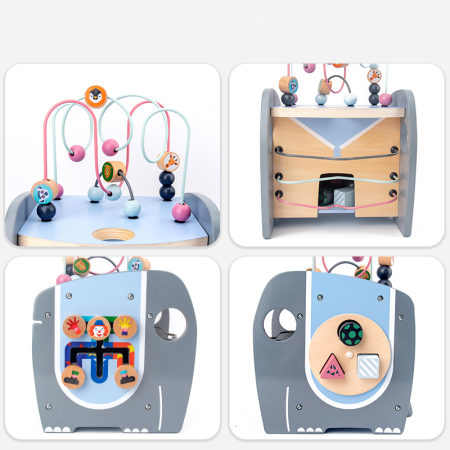 Cub Montessori 5 în 1 „Elefantul” – jucărie educativă cu activități motrice și sortare pentru copii [2]