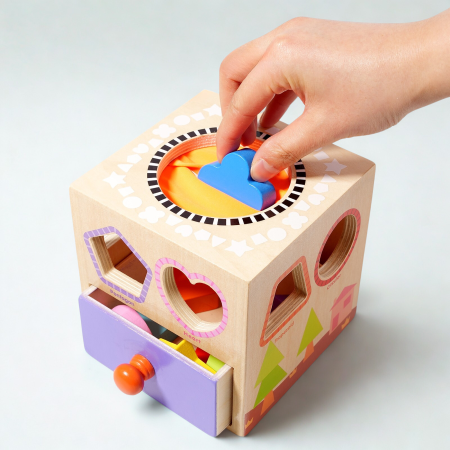Cutia magică senzorială Montessori din lemn – dezvoltare tactilă și motricitate [2]