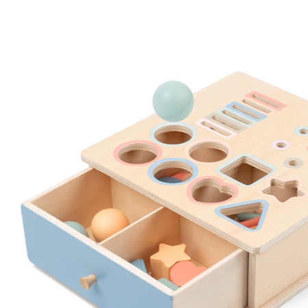 Cutie Montessori 4 în 1 cu bile, monede și sortare forme geometrice [3]