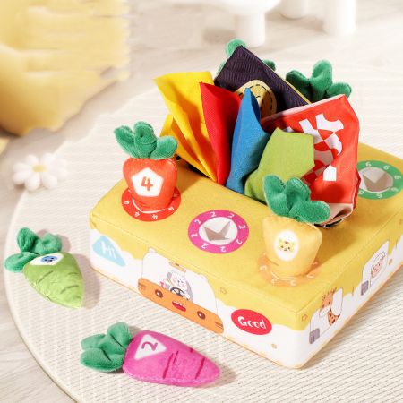 Cutie Senzoriala cu Servetele si Morcovi Textili | ZukiToys [1]