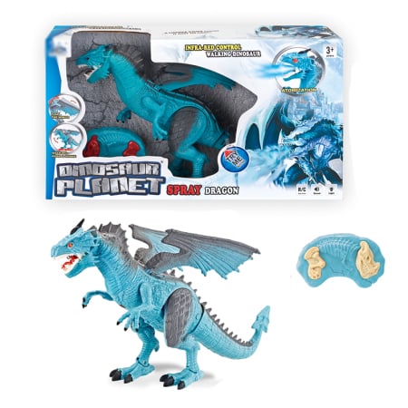 Toate jucariile - Dragon cu Telecomanda interactiv, LED, Efect vapori apa rece, 3 Ani+