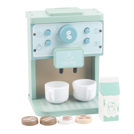 Cadouri de Sarbatori - Espressor de cafea din lemn – Lean Toys (cu căni și lapte)