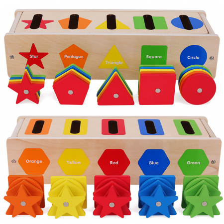 Joc sortare forme si culori din lemn – Montessori 3 ani+ [2]