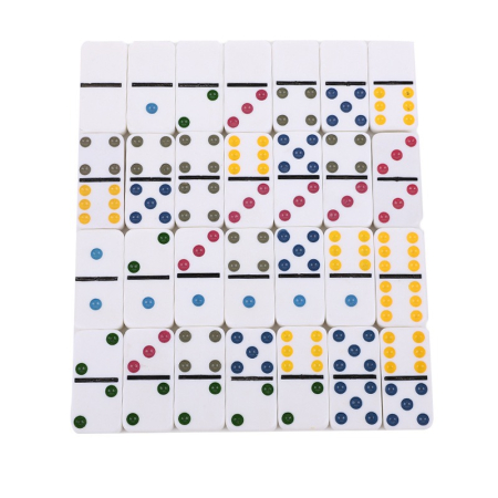 Joc clasic Domino cu 28 de piese – Set în cutie metalică roșie [3]