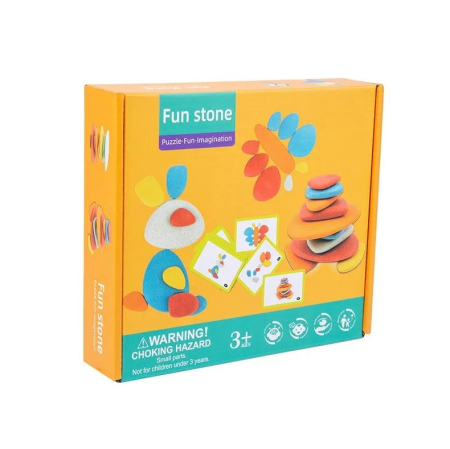 Cadouri de Sarbatori - Joc creativ din lemn Montessori de asociere și dexteritate cu pietre colorate