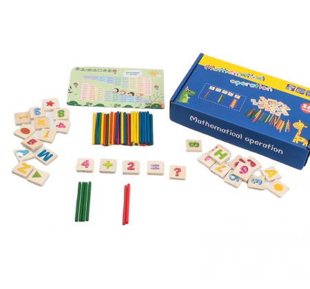 Jucarii educative - Joc cu betisoare de numarat si set cu litere si cifre | 3+