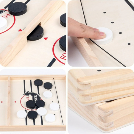 Joc de hochei rapid din lemn – Fast Slingpuck Game pentru copii si familie [3]
