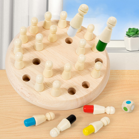 Joc de memorie din lemn Memory Chess – concentrare si recunoastere culori [3]