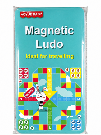 4–6 ani - Joc de societate ,, Magnetic Ludo "  în cutie metalică pentru călătorii