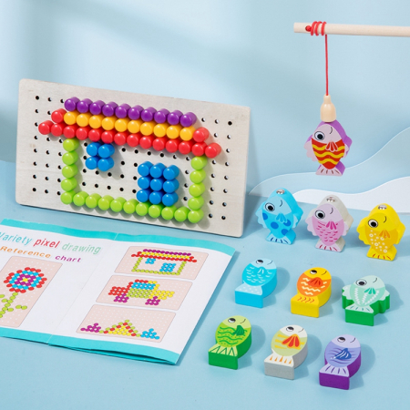 Joc dexteritate mozaic si pescuit magnetic pentru copii 3 ani+ [2]