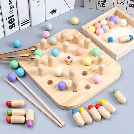 Joc educativ 3 in 1 de memorie, dexteritate si motricitate, Memory Chess 3+ [2]