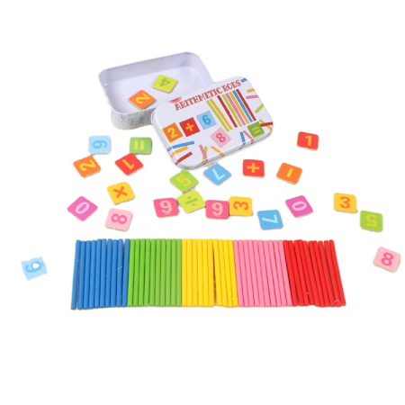 Joc educativ cu bețișoare aritmetice și cifre – Set pentru învățarea matematicii [2]