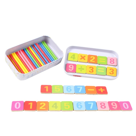 Joc educativ cu bețișoare aritmetice și cifre – Set pentru învățarea matematicii [1]