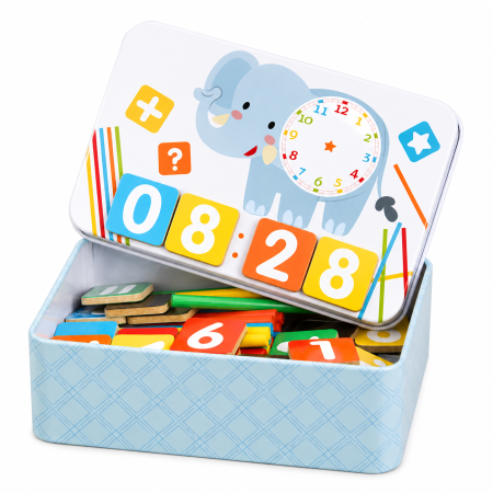 Jucarii Educative & Invatare - Joc educativ cu cifre, semne matematice, bețișoare de numărare și ceas