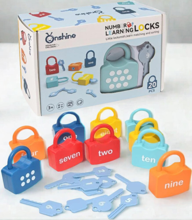 Cadouri dupa Buget - Joc educativ cu lacăte și chei pentru învățarea cifrelor