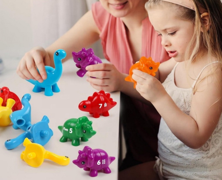 Joc Educativ Dinozauri si Numere – Potrivire si Numarare pentru Copii 18+ luni [3]