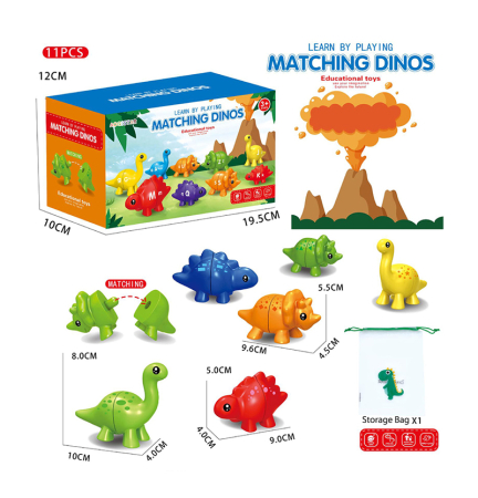 Jucarii Educative & Invatare - Joc Educativ Dinozauri si Numere – Potrivire si Numarare pentru Copii 18+ luni