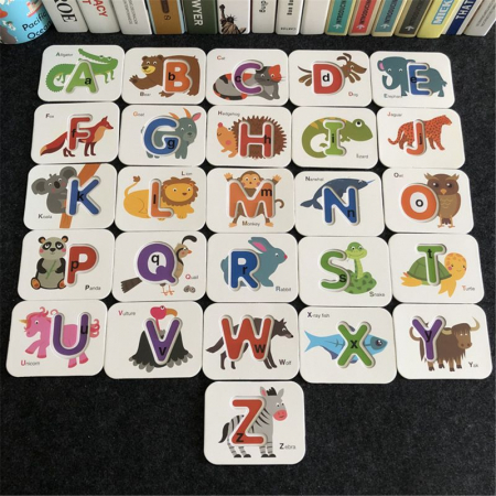 Joc educativ invatare alfabet si numere in limba engleza – cartonase pereche Montessori [1]