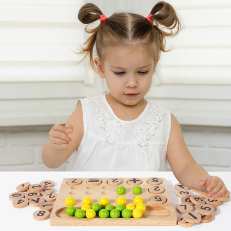 Joc educativ matematică – numărare cu bile și discuri cu cifre [3]